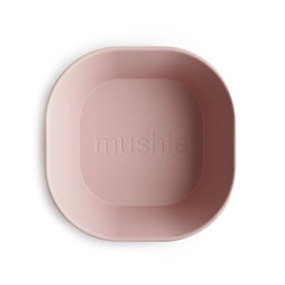 Mushie İkili Kare Yemek Kasesi - Blush