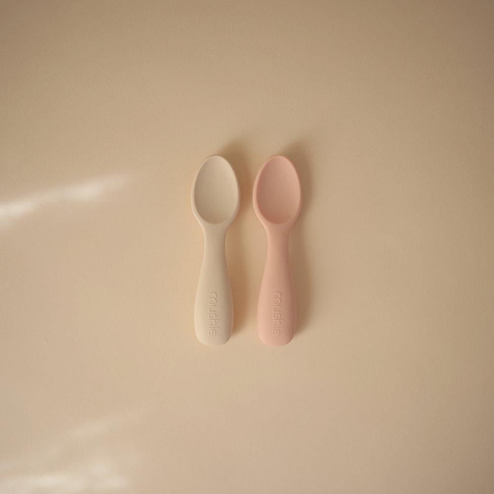 Mushie İkili Silikon Kaşık - Blush/Shifting Sand