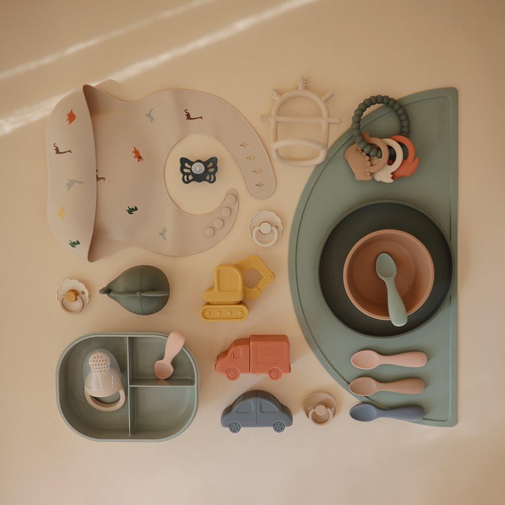 Mushie İkili Silikon Kaşık - Blush/Shifting Sand