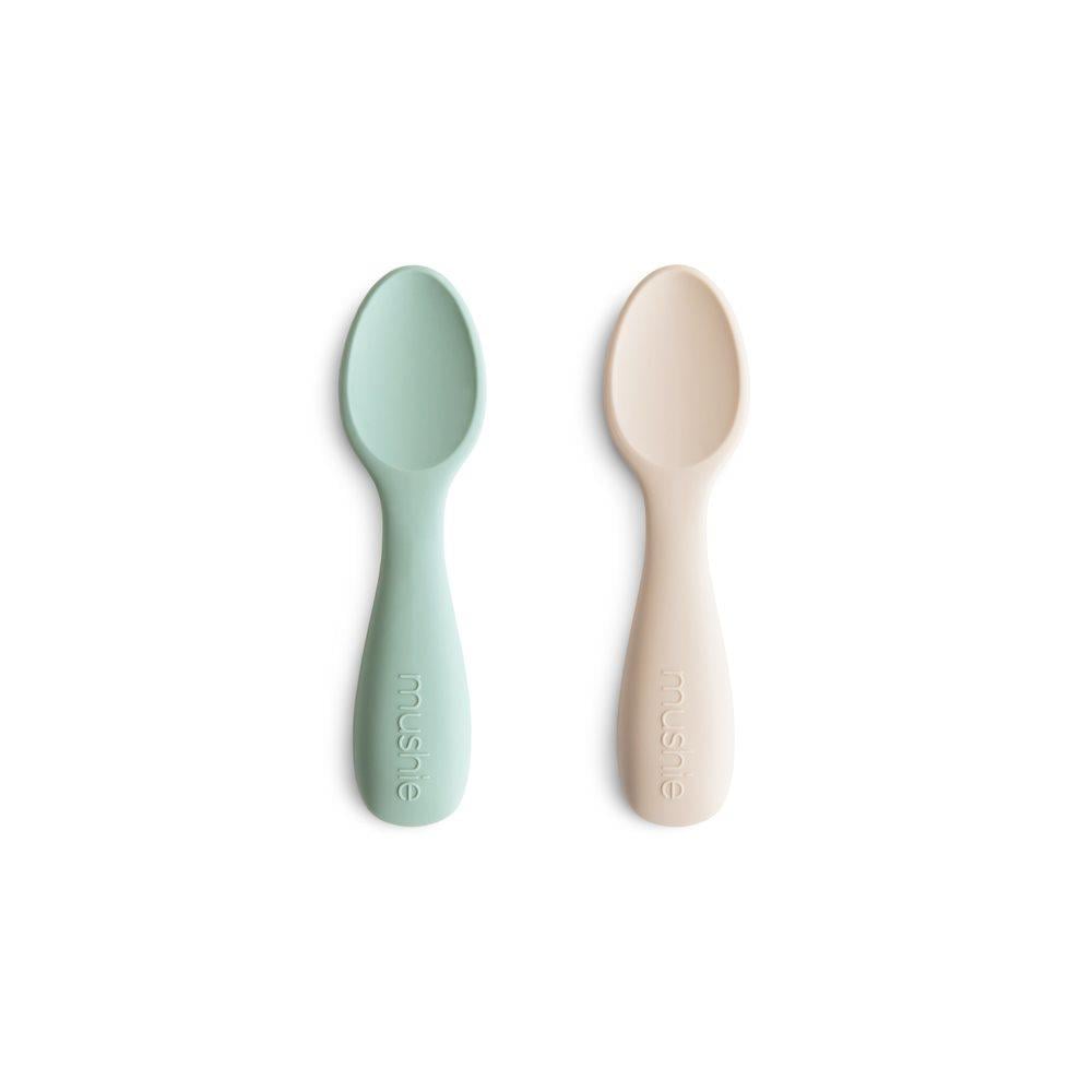 Mushie İkili Silikon Kaşık - Cambridge Blue/Shifting Sand