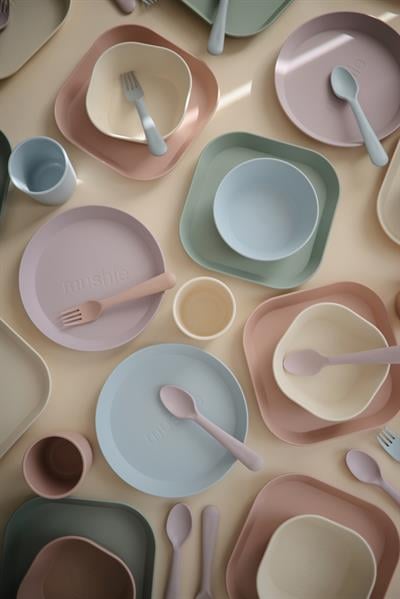Mushie İkili Yuvarlak Yemek Kasesi - Powder Blue