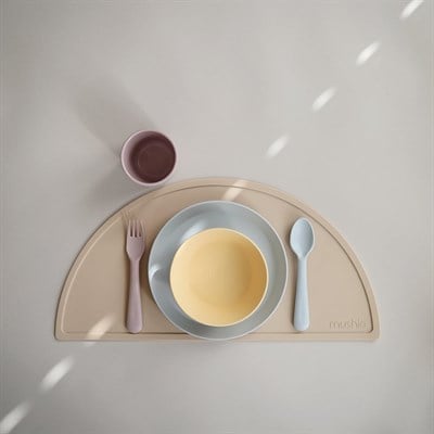 Mushie İkili Yuvarlak Yemek Tabağı - Pale Daffodil