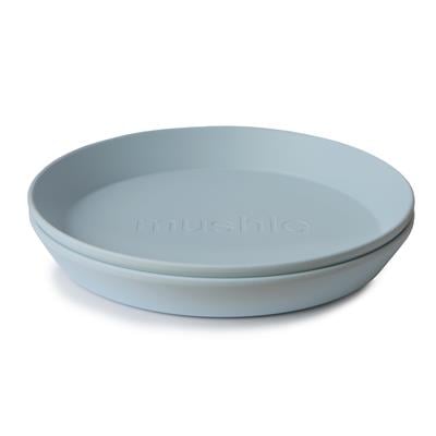 Mushie İkili Yuvarlak Yemek Tabağı - Powder Blue