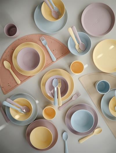 Mushie İkili Yuvarlak Yemek Tabağı - Powder Blue
