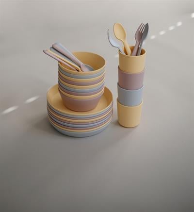 Mushie İkili Yuvarlak Yemek Tabağı - Powder Blue