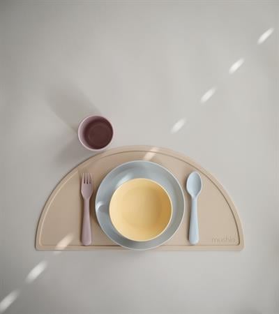Mushie İkili Yuvarlak Yemek Tabağı - Powder Blue
