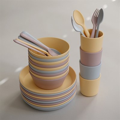 Mushie İkili Yuvarlak Yemek Tabağı - Soft Lilac