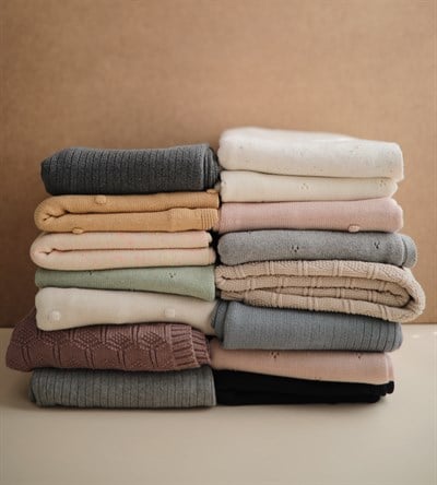 Mushie Organik Bebek Battaniyesi - Pointelle Gray Melange