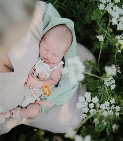 Mushie Organik Bebek Battaniyesi - Pointelle Gray Melange