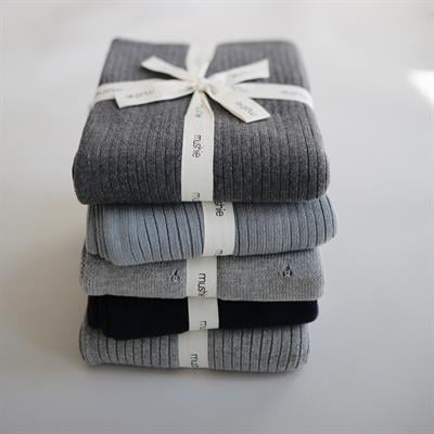 Mushie Organik Bebek Battaniyesi - Ribbed Smoke