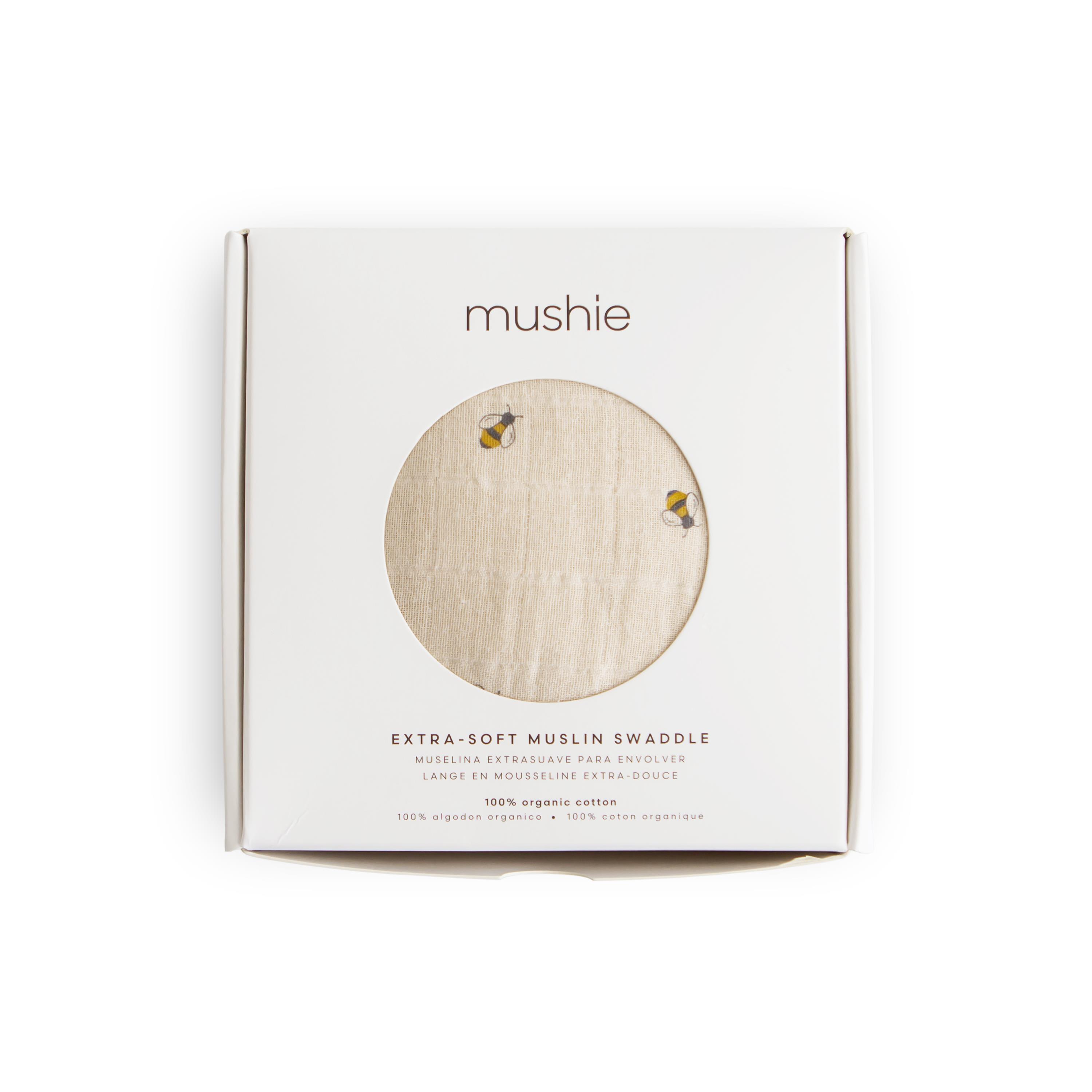 Mushie Organik Müslin Örtü / Kundak - Bees