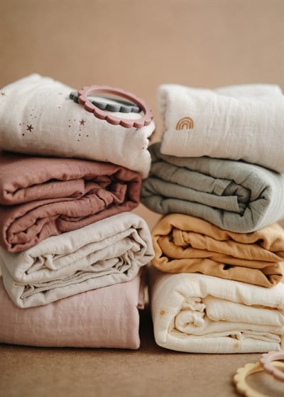 Mushie Organik Müslin Örtü / Kundak - Fall Yellow