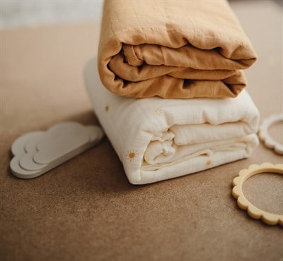 Mushie Organik Müslin Örtü / Kundak - Fall Yellow