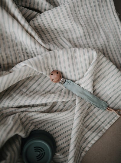Mushie Organik Müslin Örtü / Kundak - Sage Stripe