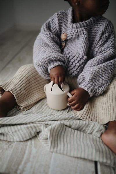 Mushie Organik Müslin Örtü / Kundak - Sage Stripe