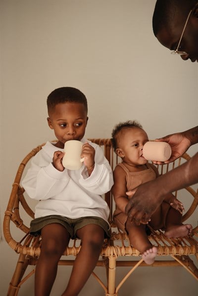 Mushie Pipetli Silikon Sippy Cup - Blush