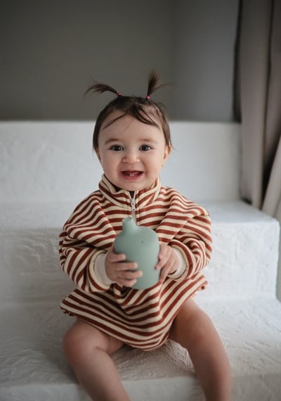 Mushie Pipetli Silikon Sippy Cup - Cambridge Blue