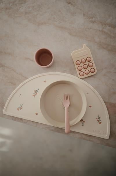 Mushie Silikon Mat - Pink Flowers