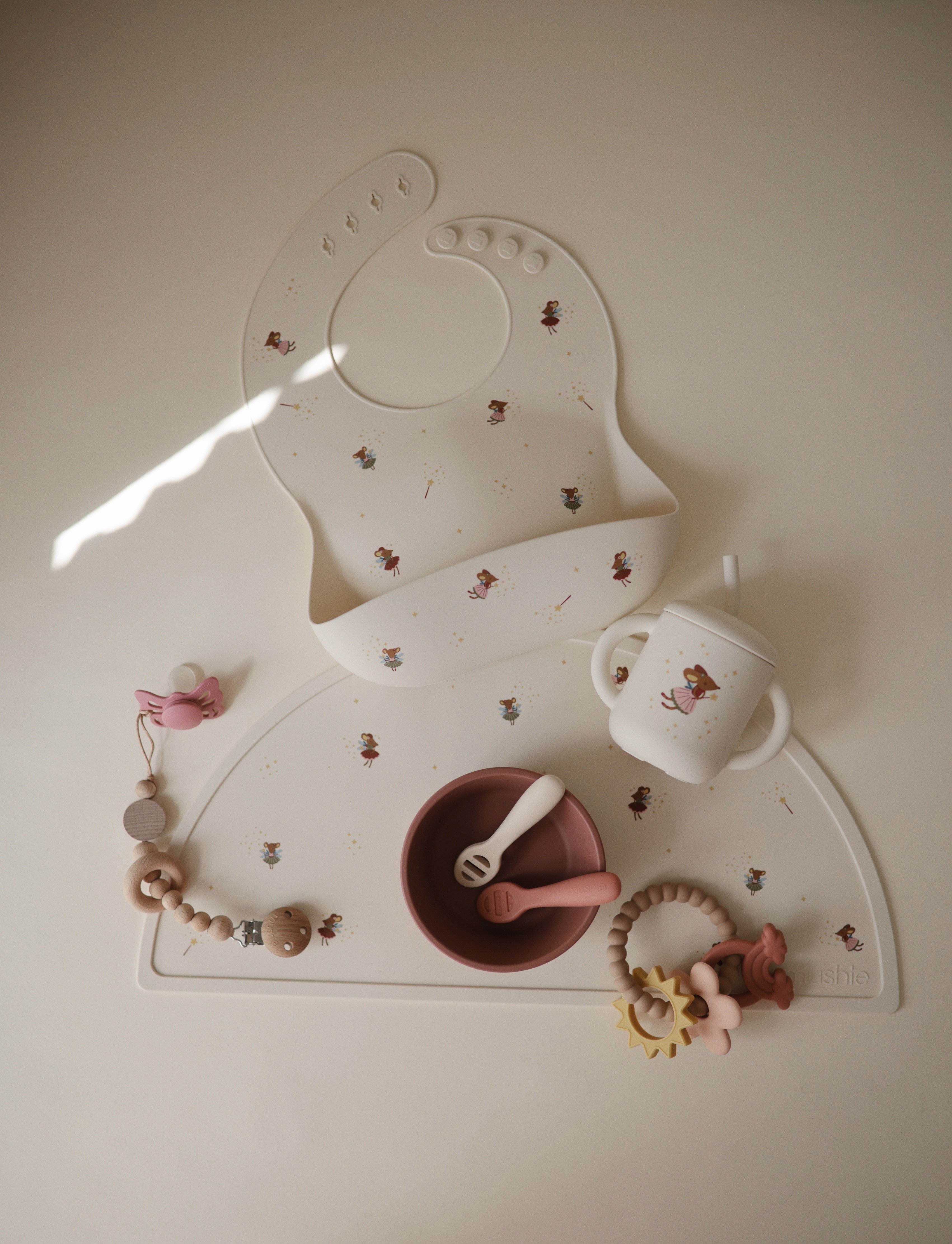 Mushie Silikon Önlük - Fairy Mice