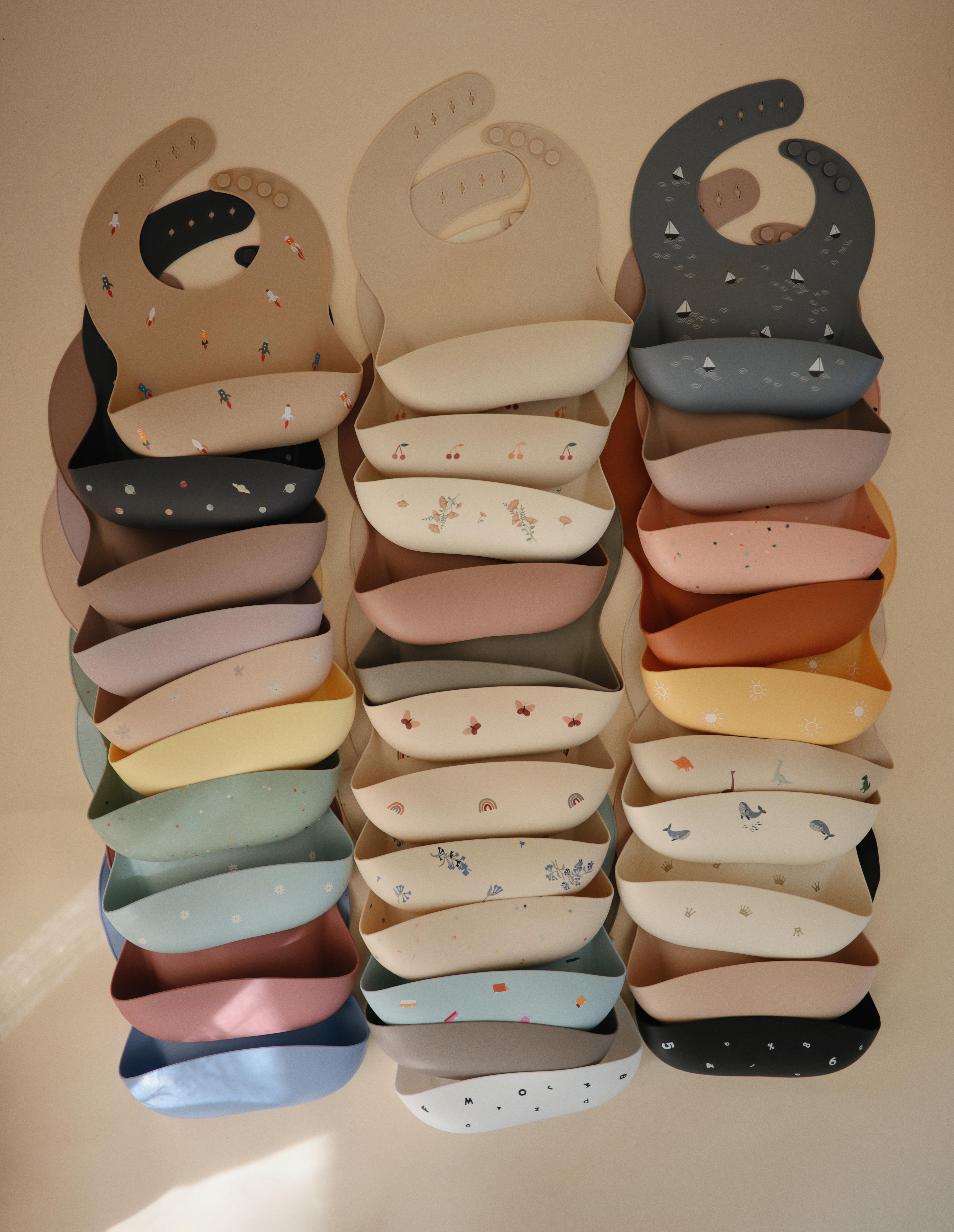 Mushie Silikon Önlük - Powder Pink Confetti