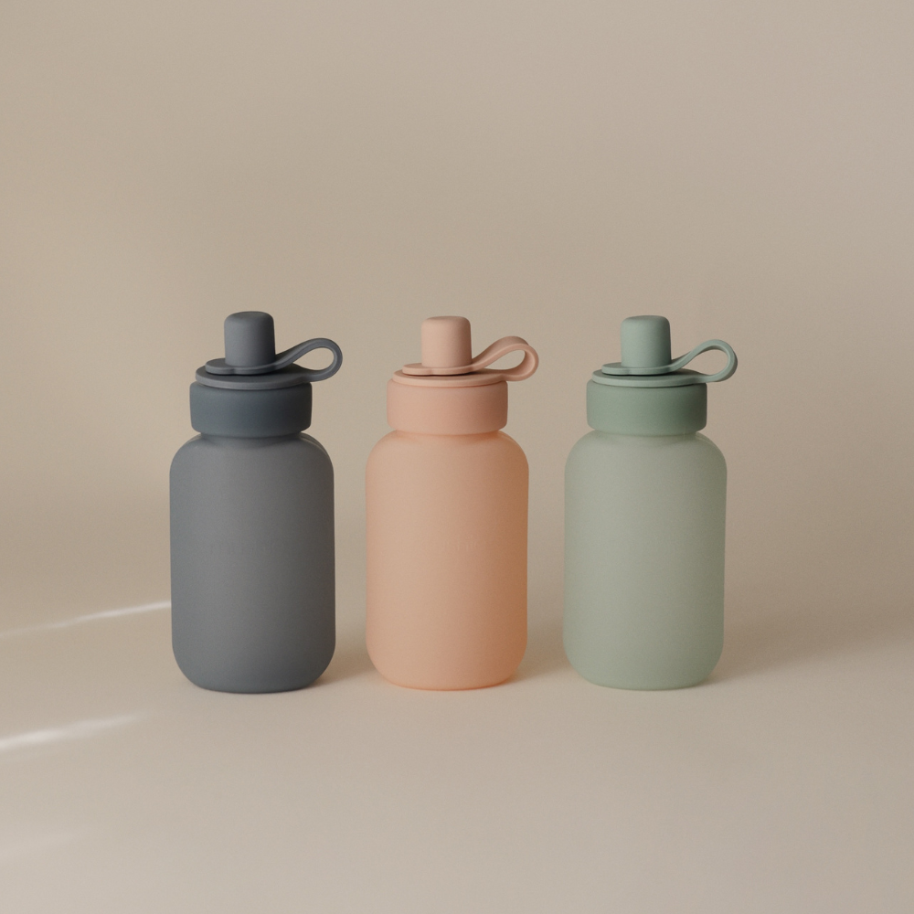 Mushie Silikon Püre Şişesi – 2'li Set - Cambridge Blue