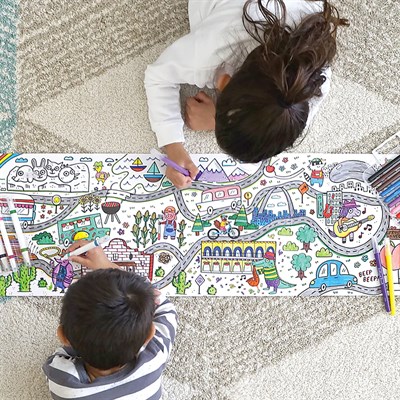 Ooly Katlanabilir Boyama Kitabı - Seaside Animal Town