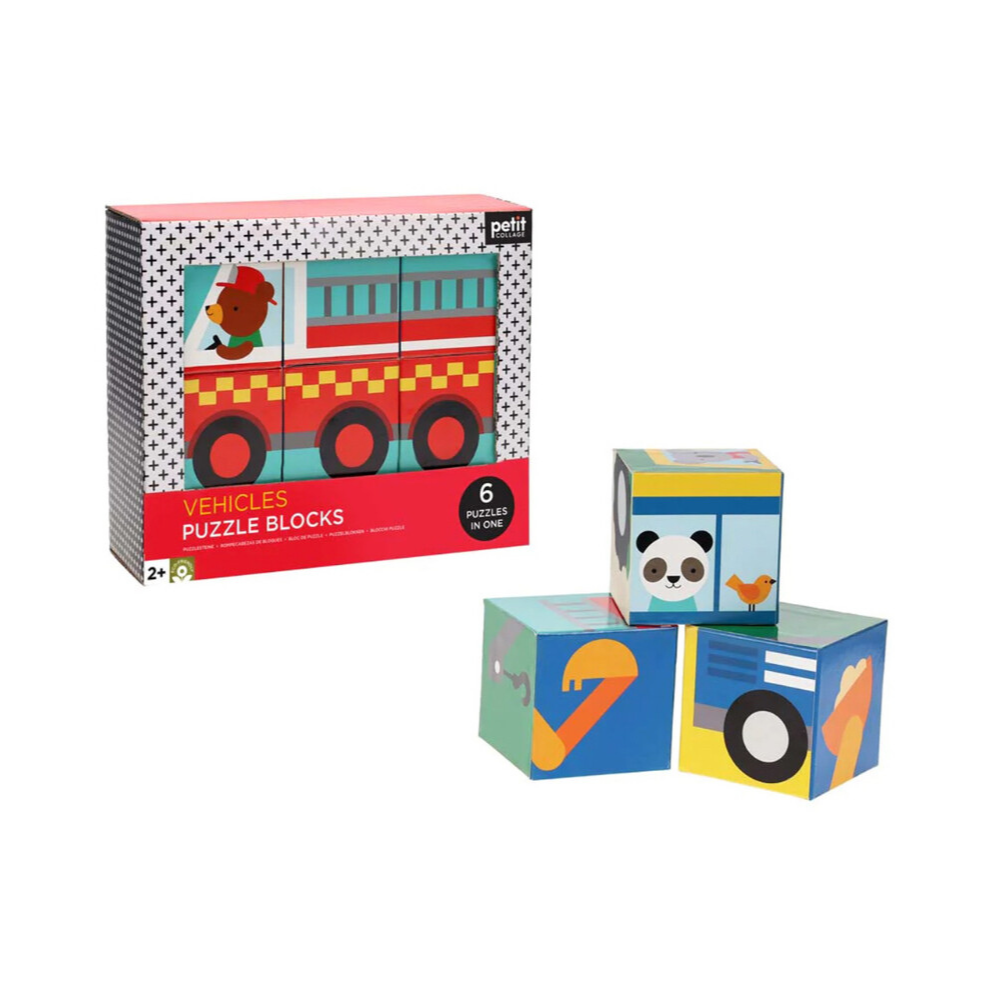 Petit Collage Yapboz Blokları - Vehicles