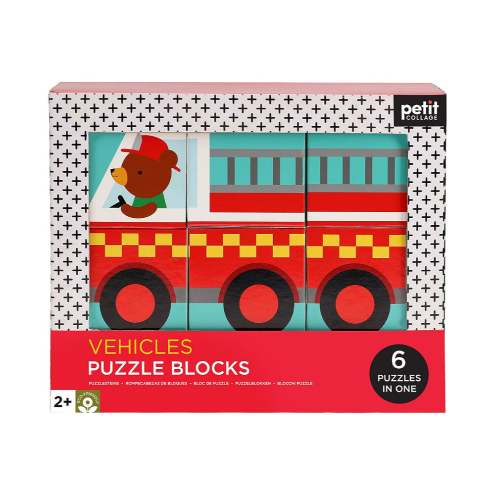 Petit Collage Yapboz Blokları - Vehicles