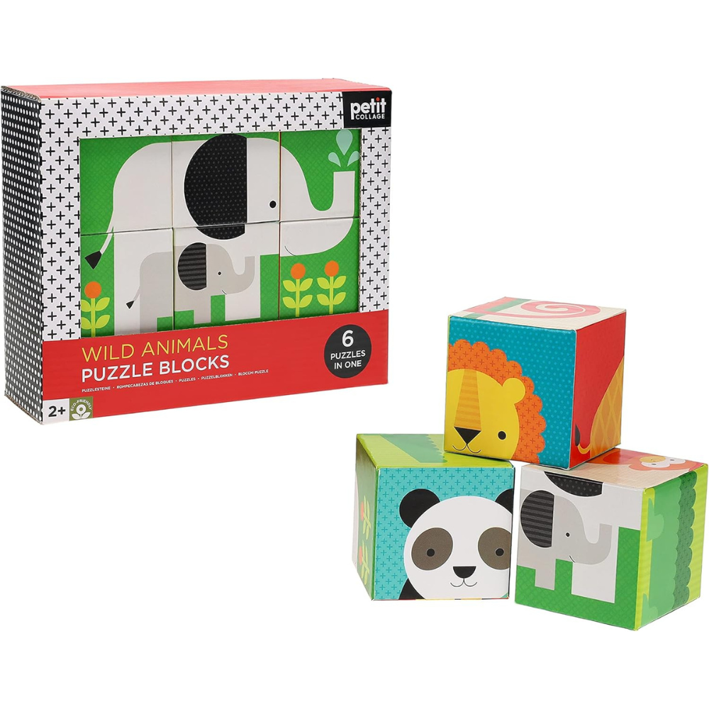 Petit Collage Yapboz Blokları - Wild Animals