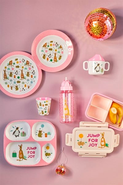 Rice Melamin Çocuk Yemek Takımı- Pink