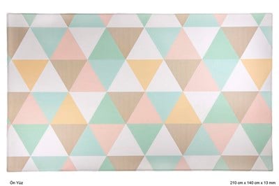 Unigo Comflor Oyun Halısı - Pastel Triangle (210cm x 140cm x 13mm)