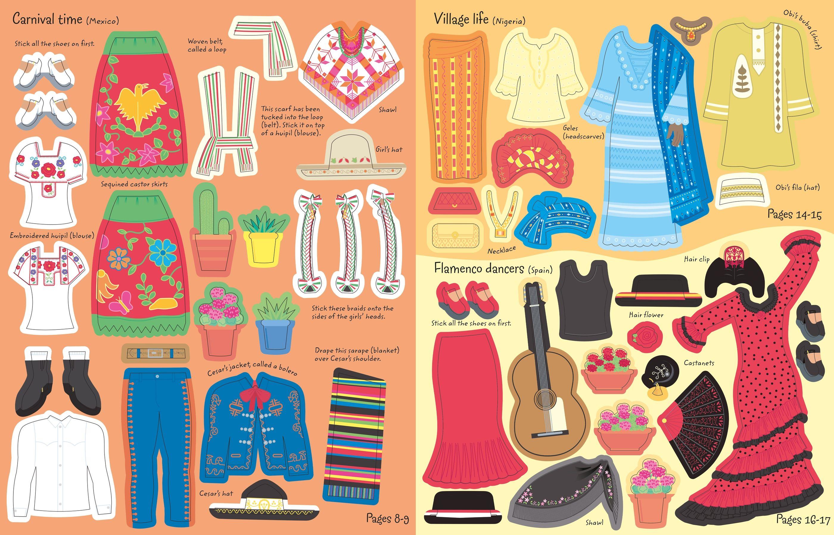 Usborne Sticker Dolly Dressing Around the World