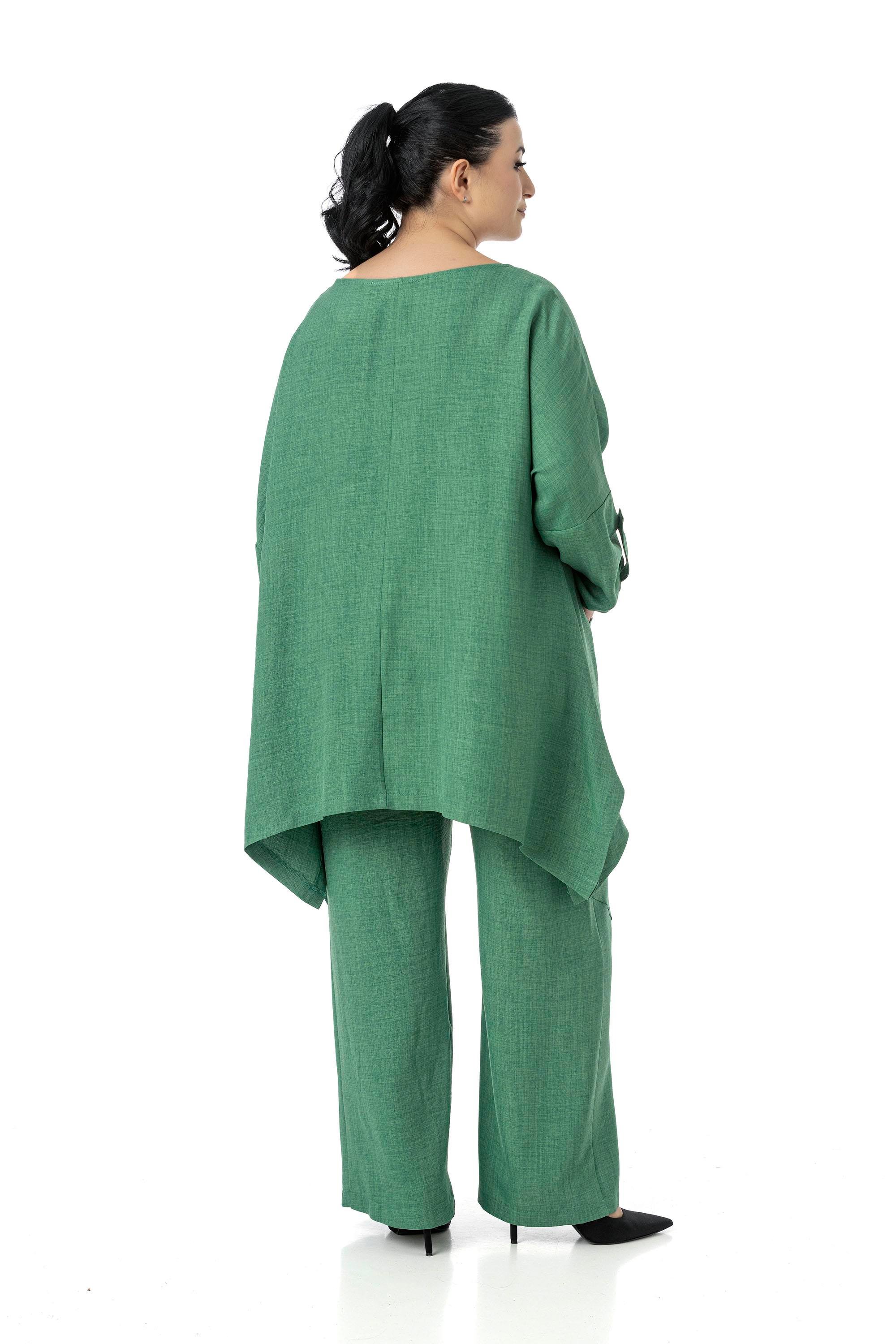 Bluz | Pantolon TakımlarDisentis Modest Büyük Beden Rahat Kesim Bluz Pantolon Yeşil İkili TakımDISENTIS MODESTBüyük Beden Rahat Kesim Bluz Pantolon Yeşil İkili Takım