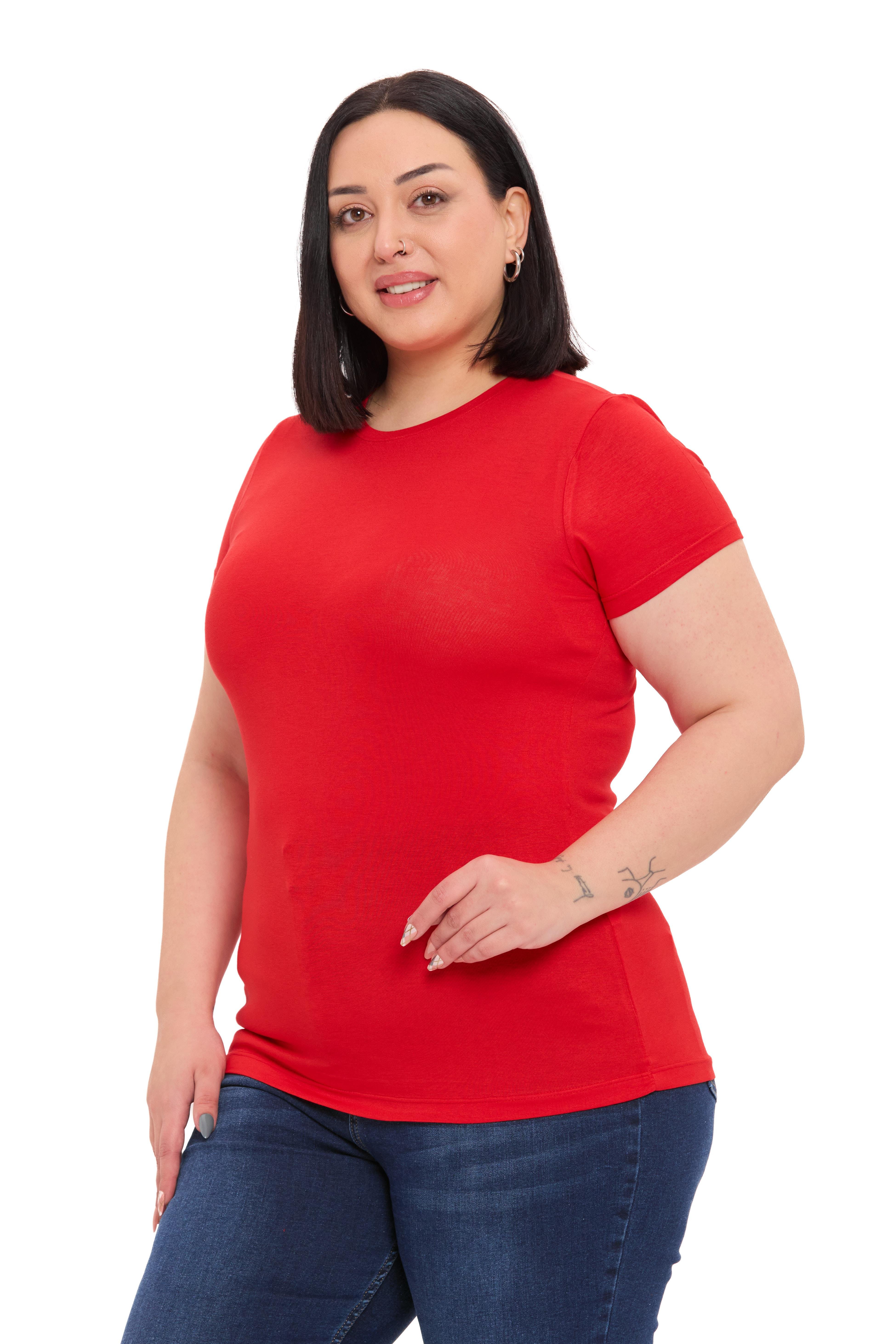 Body | TopDisentis Modest Büyük Beden Bisiklet Yaka Kısa Kollu Viskon Kırmızı BodyDISENTIS MODESTBüyük Beden Bisiklet Yaka Kısa Kollu Viskon Kırmızı Body