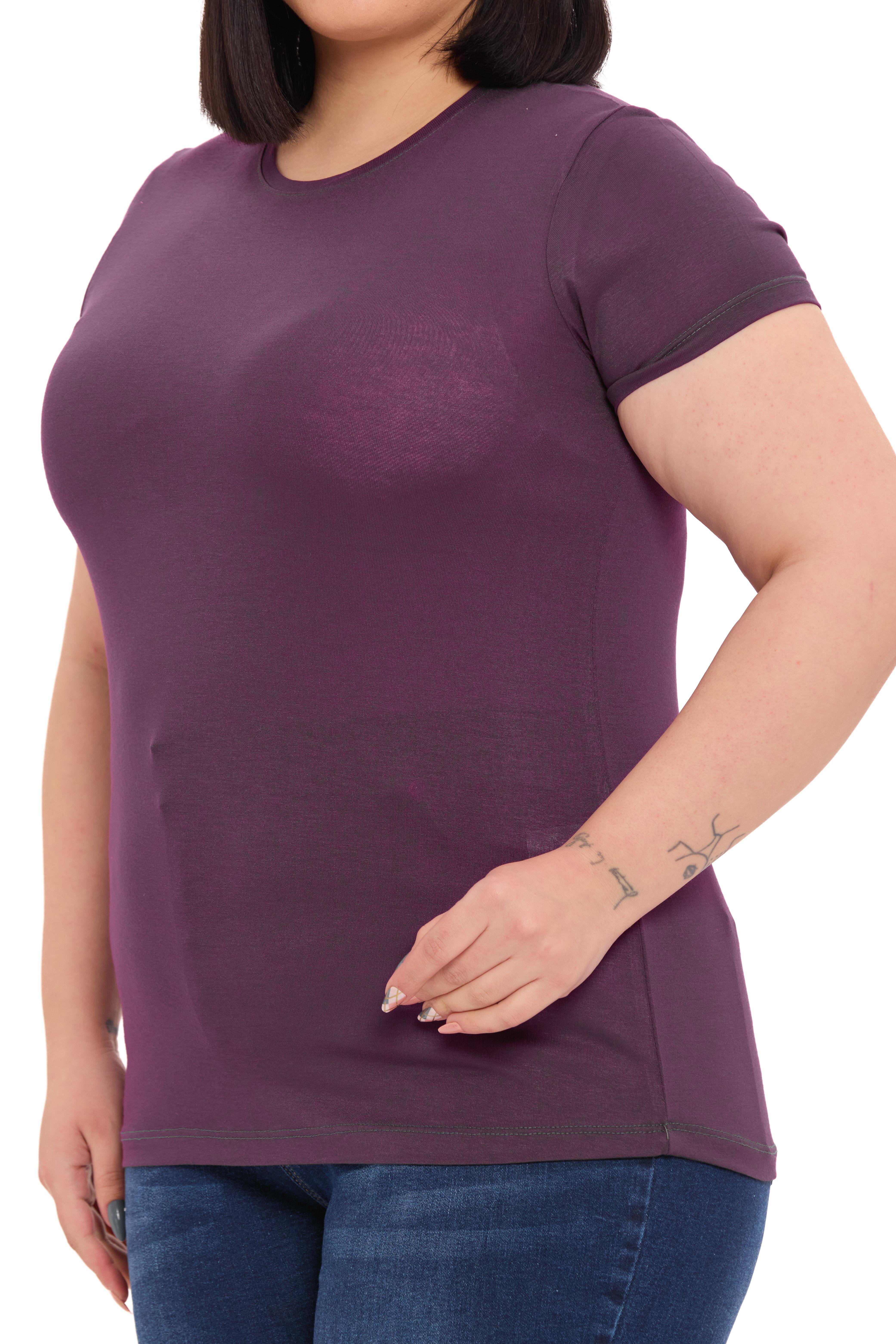 Body | TopDisentis Modest Büyük Beden Bisiklet Yaka Kısa Kollu Viskon Mürdüm BodyDISENTIS MODESTBüyük Beden Bisiklet Yaka Kısa Kollu Viskon Mürdüm Body