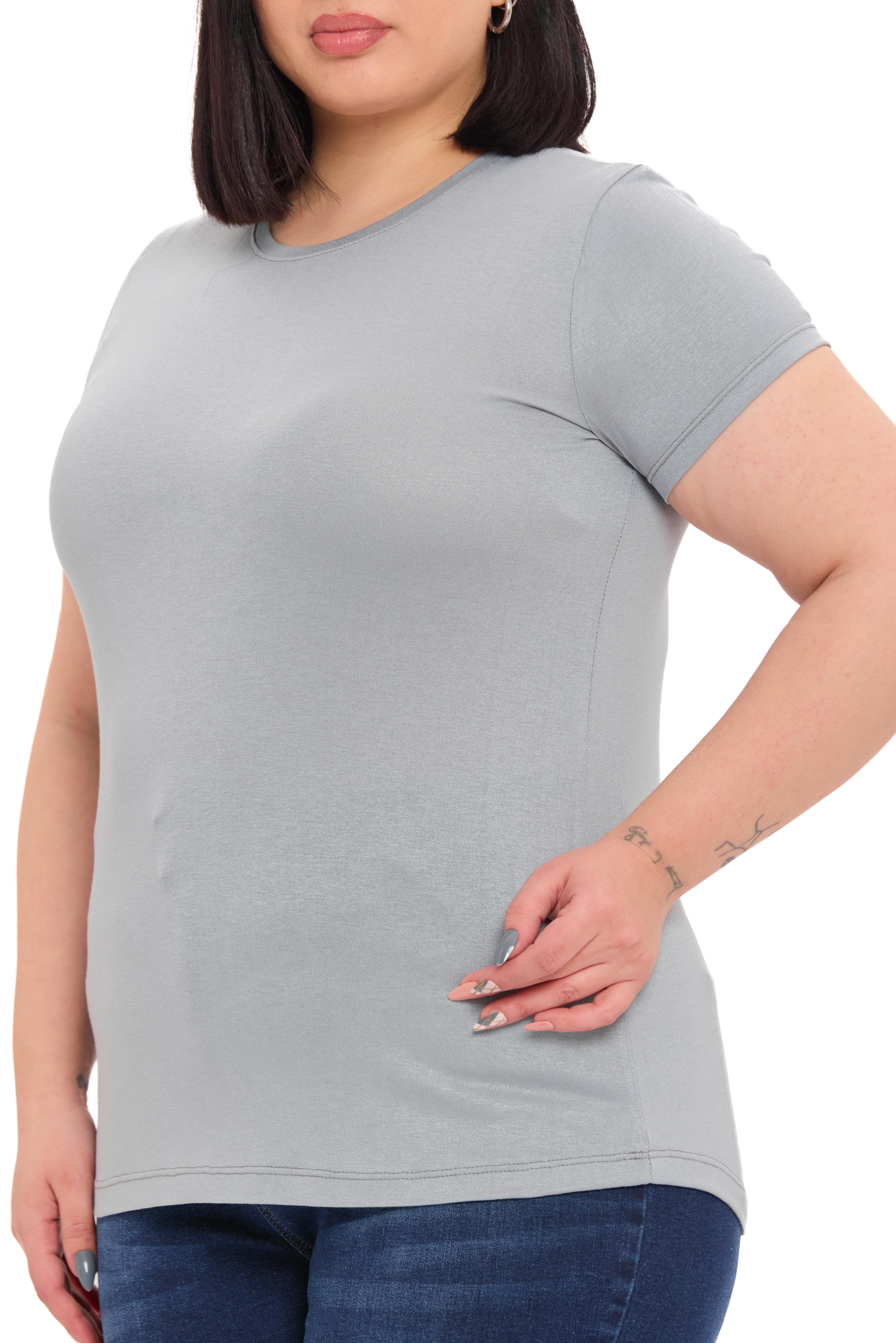 Body | TopDisentis Modest Büyük Beden Bisiklet Yaka Kısa Kollu Viskon Açık Gri BodyDISENTIS MODESTBüyük Beden Bisiklet Yaka Kısa Kollu Viskon Açık Gri Body