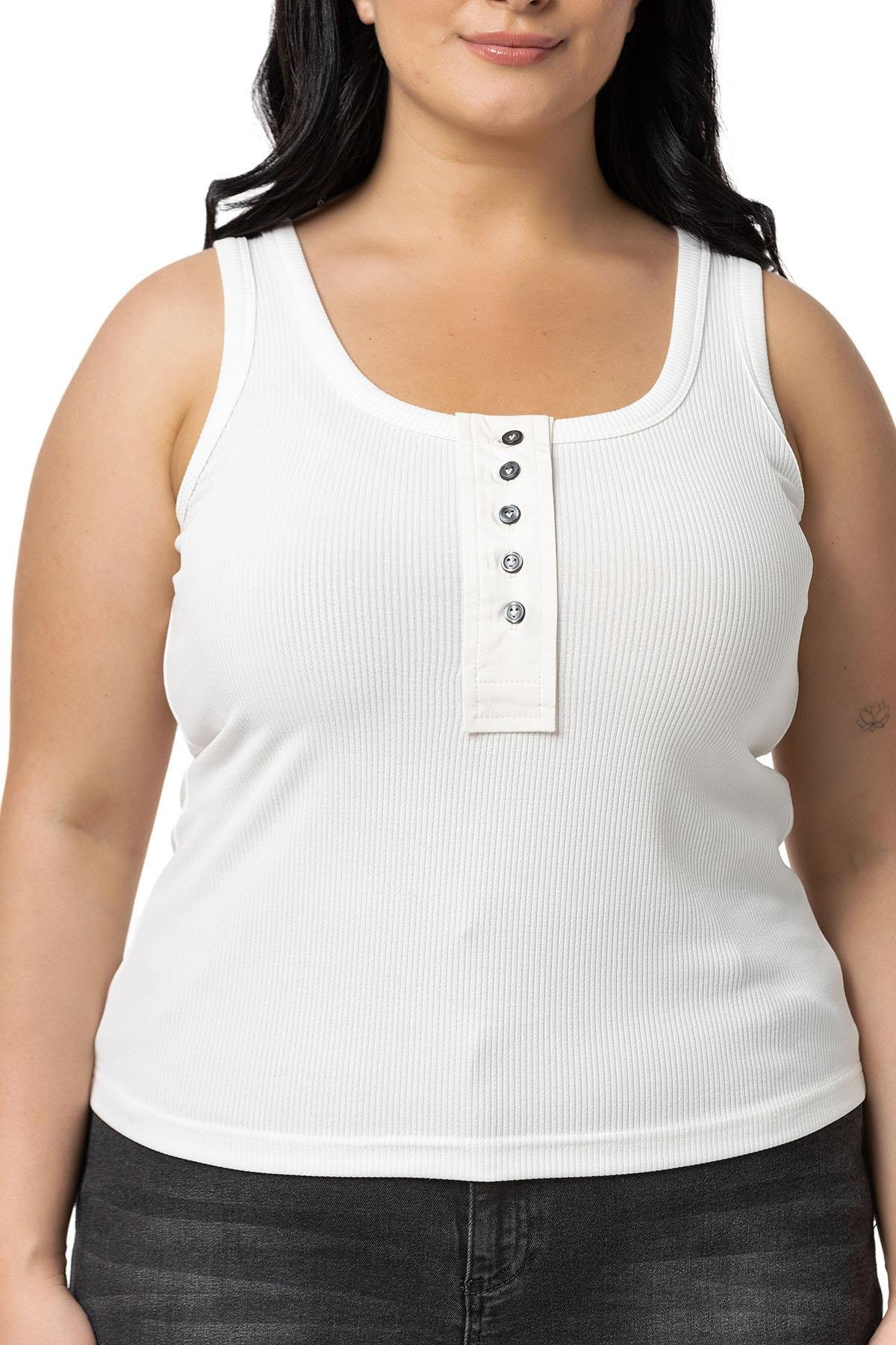 Body | TopDisentis Modest Büyük Beden Poplin Patlı Kaşkorse Ekru AtletDISENTIS MODESTBüyük Beden Poplin Patlı Kaşkorse Ekru Body