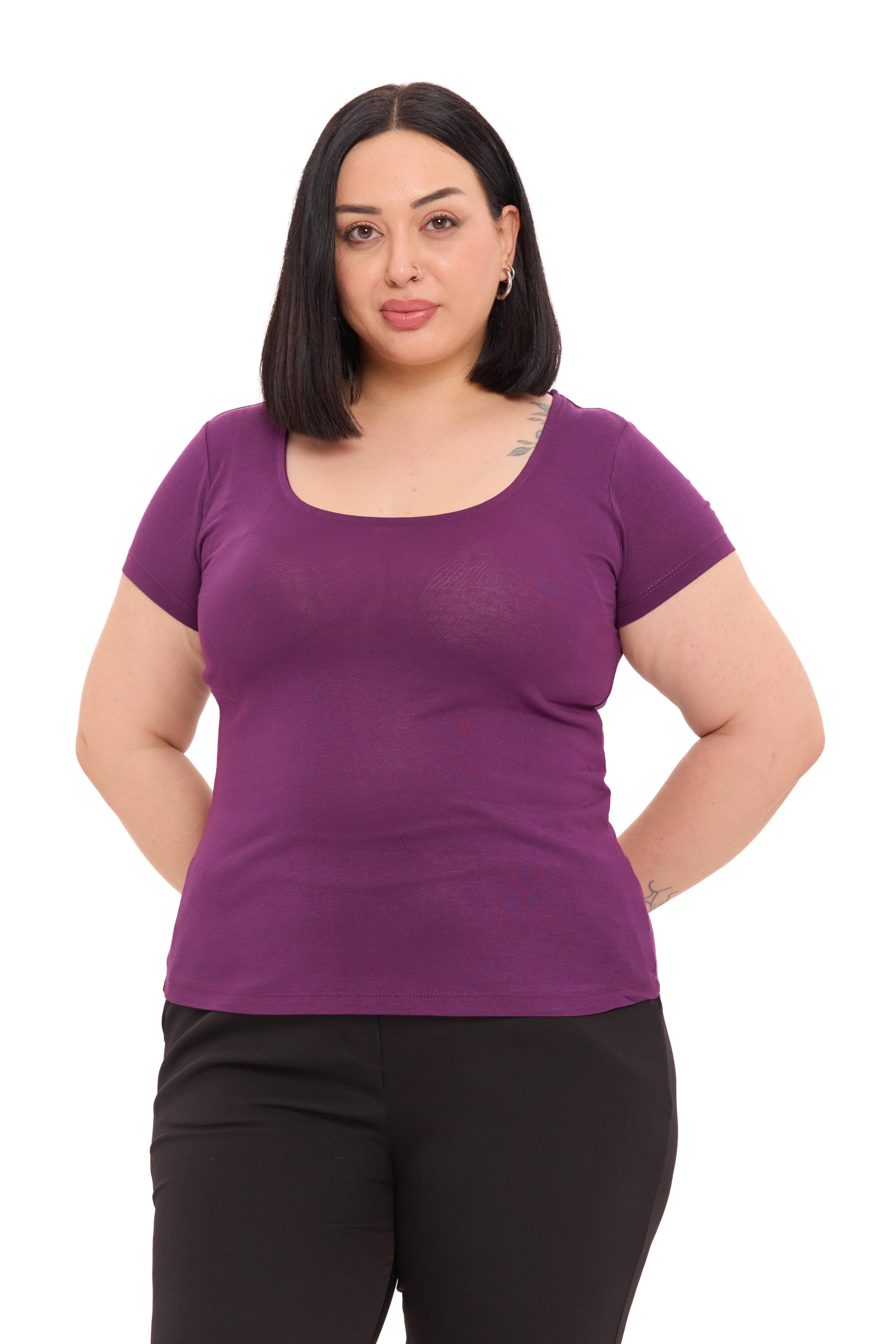 Body | TopDisentis Modest Büyük Beden U Yaka Kısa Kollu Viskon Mürdüm BodyDISENTIS MODESTBüyük Beden U Yaka Kısa Kollu Viskon Mürdüm Body