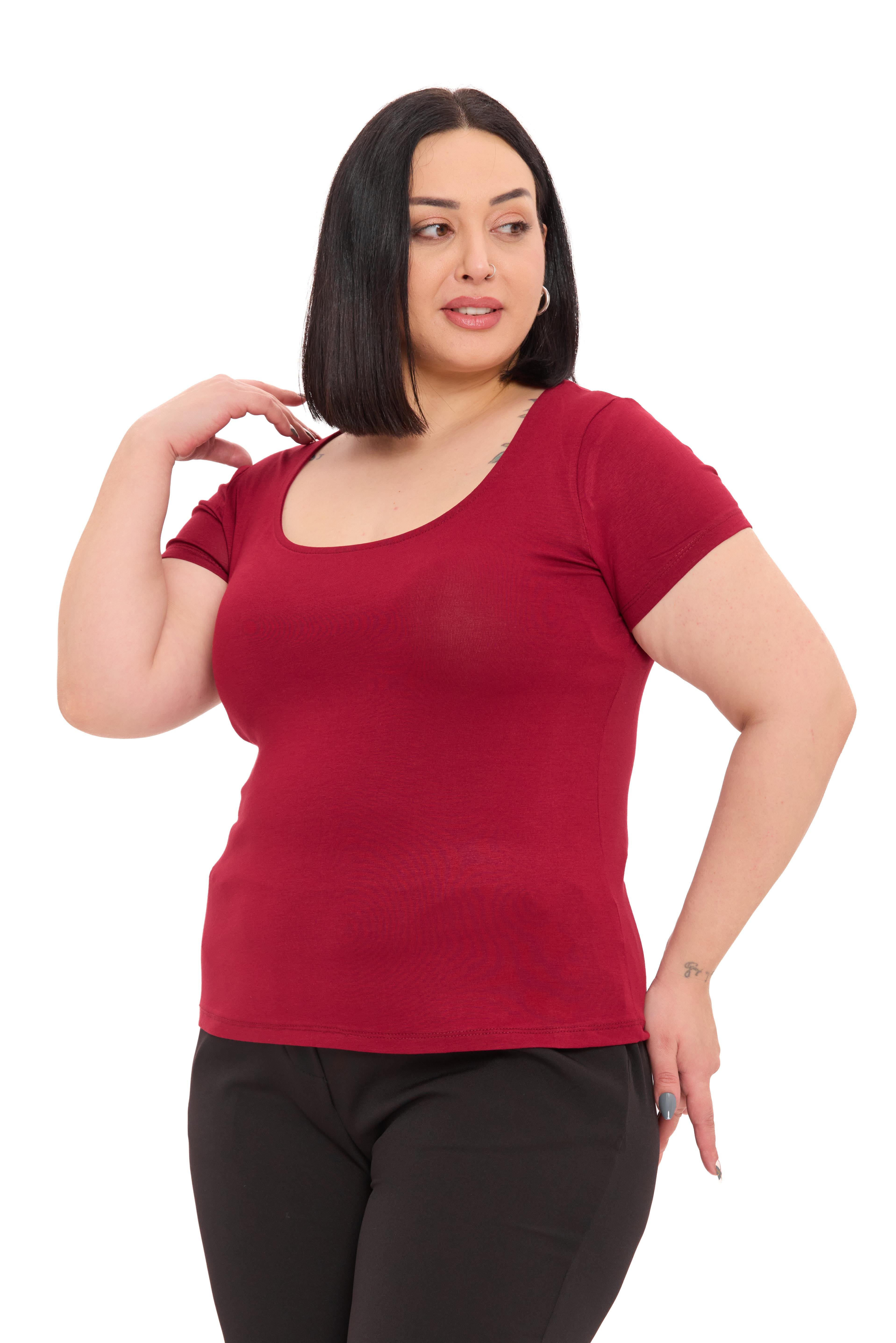 Body | TopDisentis Modest Büyük Beden U Yaka Kısa Kollu Viskon Bordo BodyDISENTIS MODESTBüyük Beden U Yaka Kısa Kollu Viskon Bordo Body