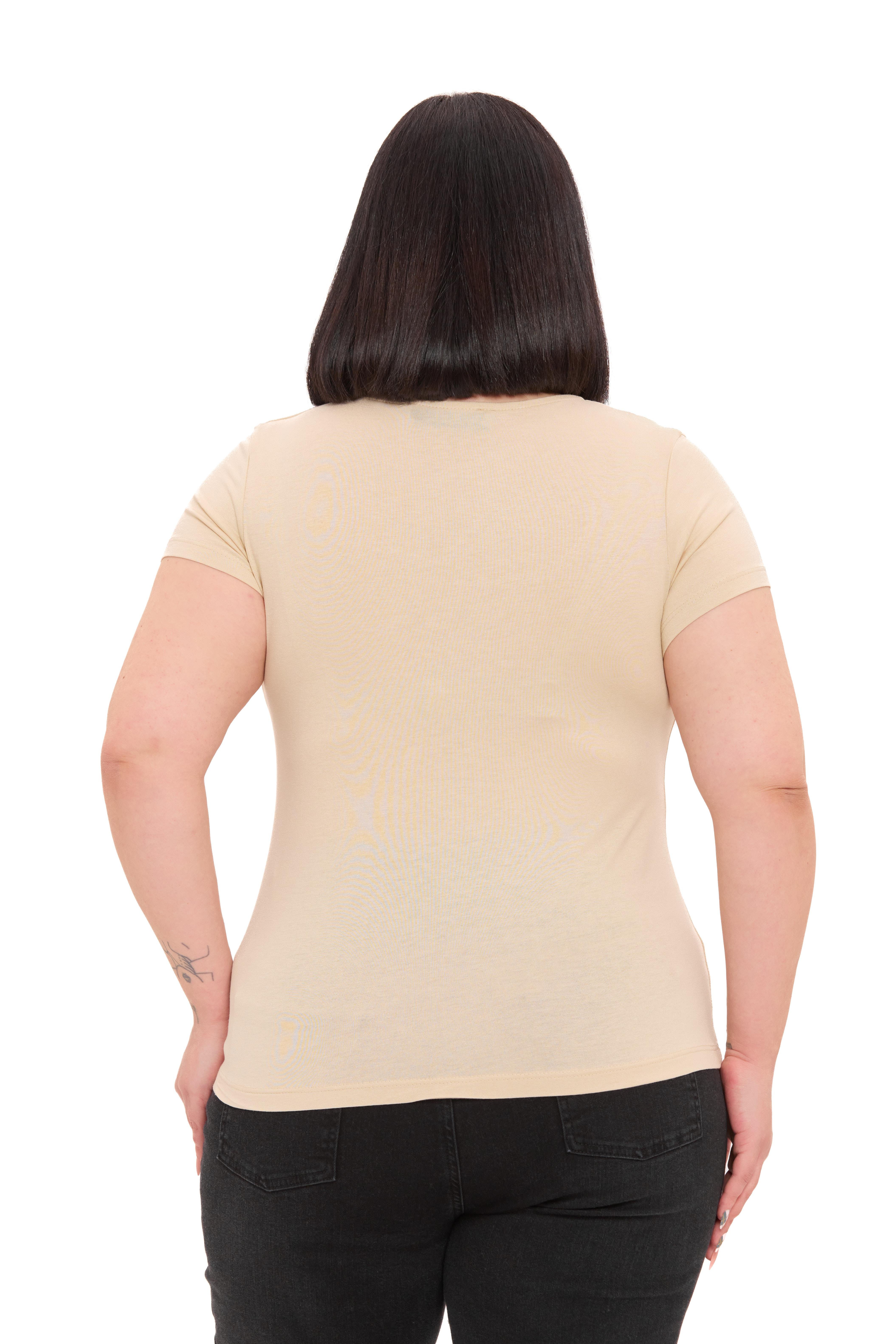 Body | TopDisentis Modest Büyük Beden U Yaka Kısa Kollu Viskon Bej Rengi BodyDISENTIS MODESTBüyük Beden U Yaka Kısa Kollu Viskon Bej Rengi Body