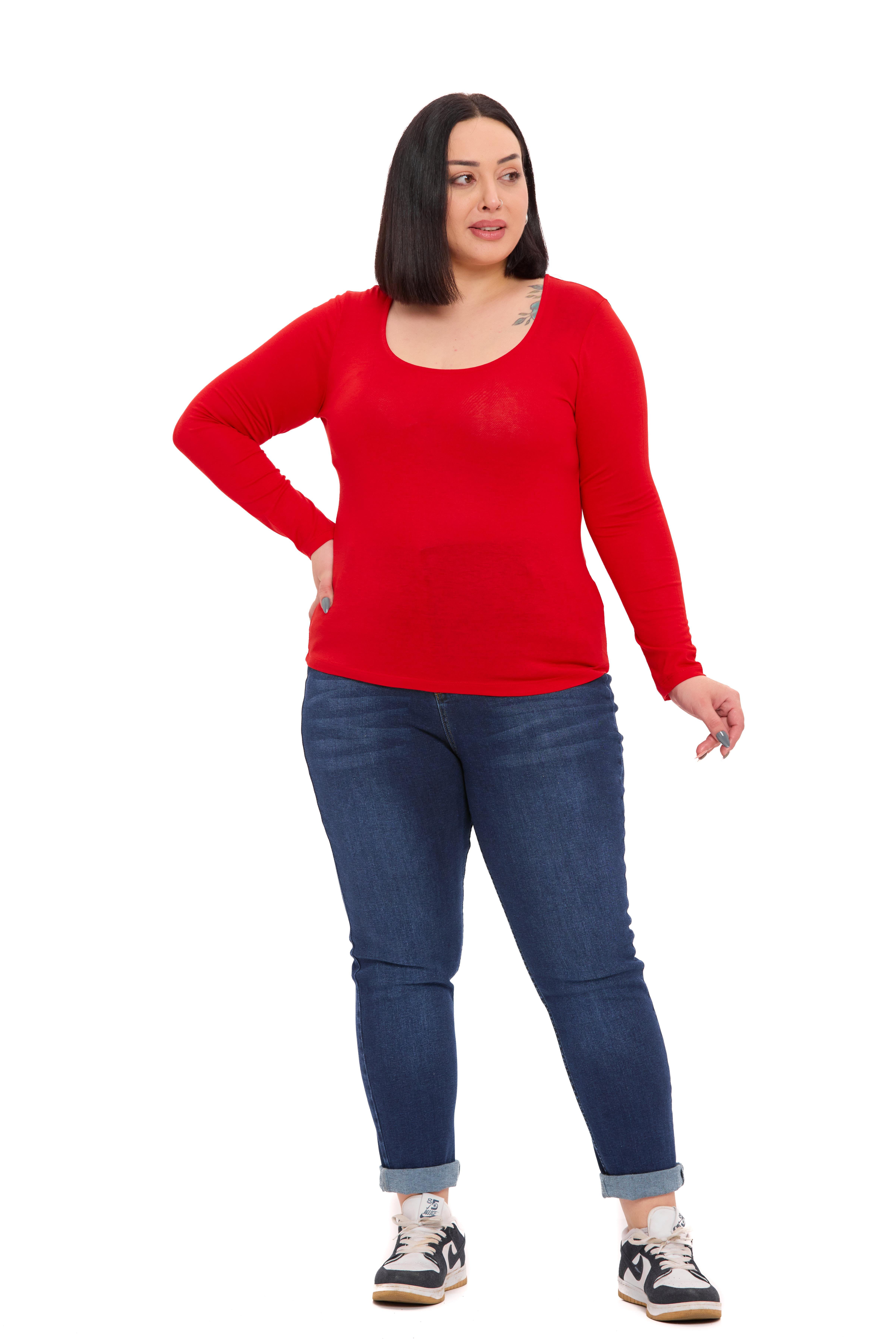 Body | TopDisentis Modest Büyük Beden U Yaka Uzun Kollu Viskon Kırmızı BodyDISENTIS MODESTBüyük Beden U Yaka Uzun Kollu Viskon Kırmızı Body