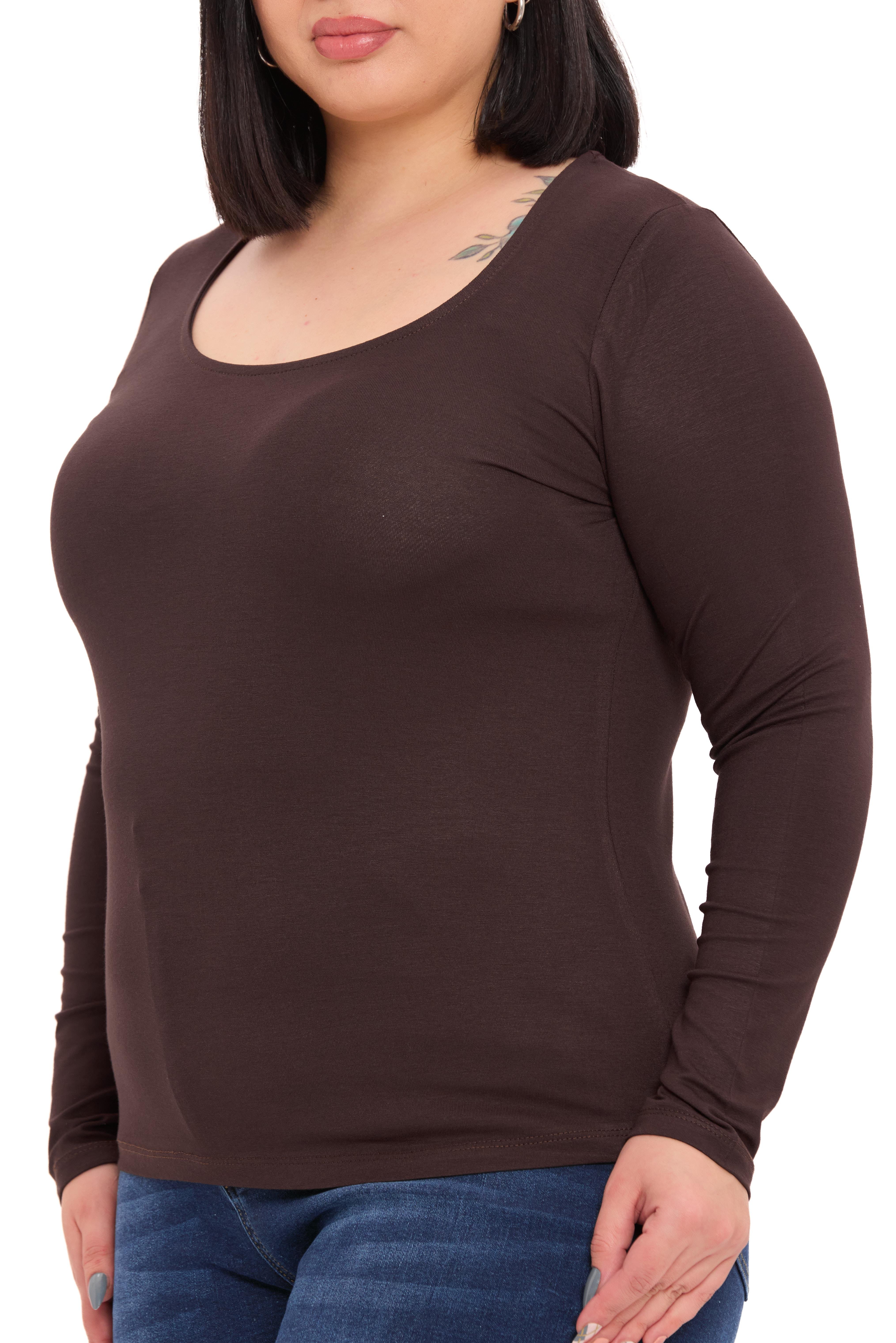 Body | TopDisentis Modest Büyük Beden U Yaka Uzun Kollu Viskon Kahverengi BodyDISENTIS MODESTBüyük Beden U Yaka Uzun Kollu Viskon Kahverengi Body