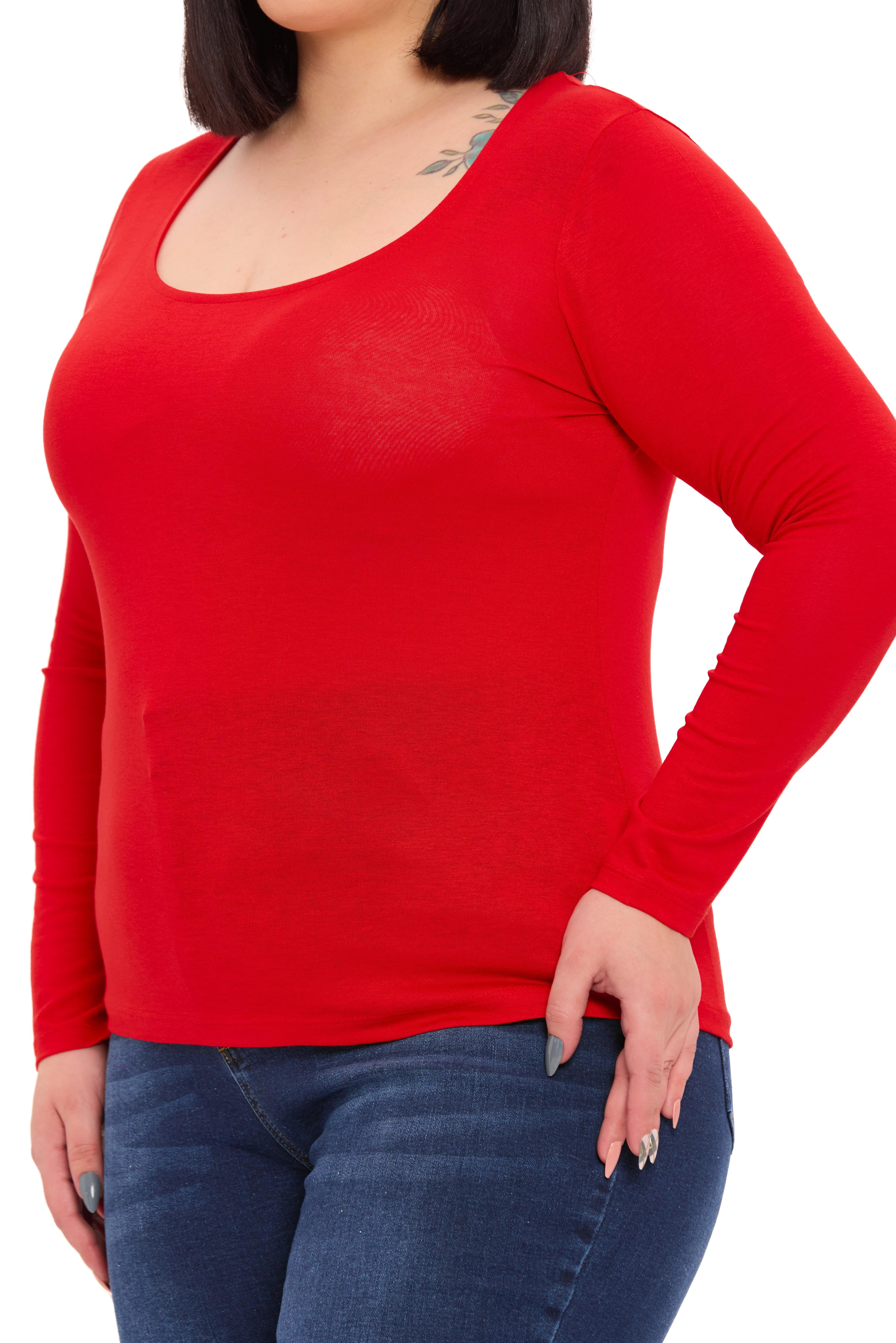 Body | TopDisentis Modest Büyük Beden U Yaka Uzun Kollu Viskon Kırmızı BodyDISENTIS MODESTBüyük Beden U Yaka Uzun Kollu Viskon Kırmızı Body