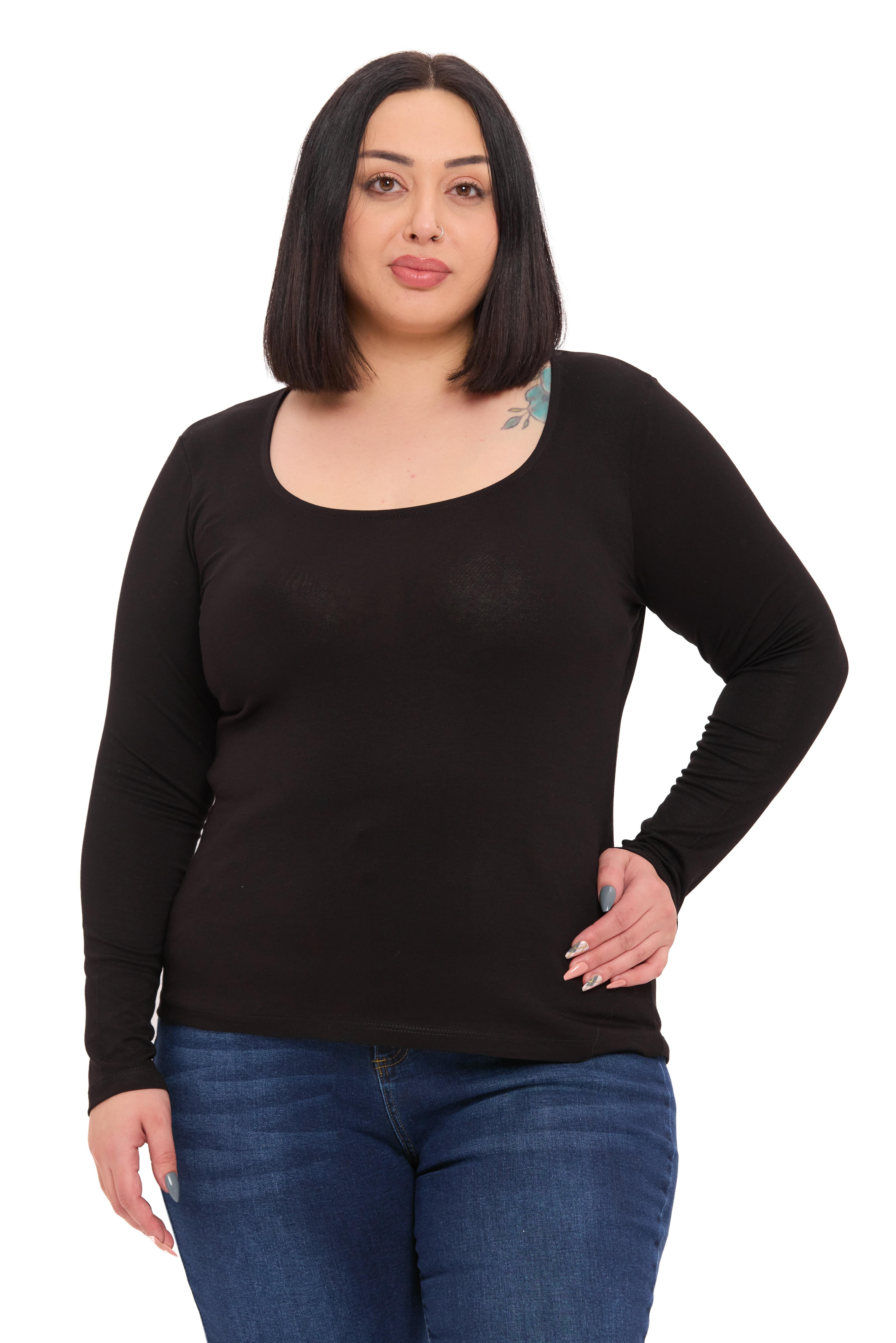 Body | TopDisentis Modest Büyük Beden U Yaka Uzun Kollu Viskon Siyah BodyDISENTIS MODESTBüyük Beden U Yaka Uzun Kollu Viskon Siyah Body