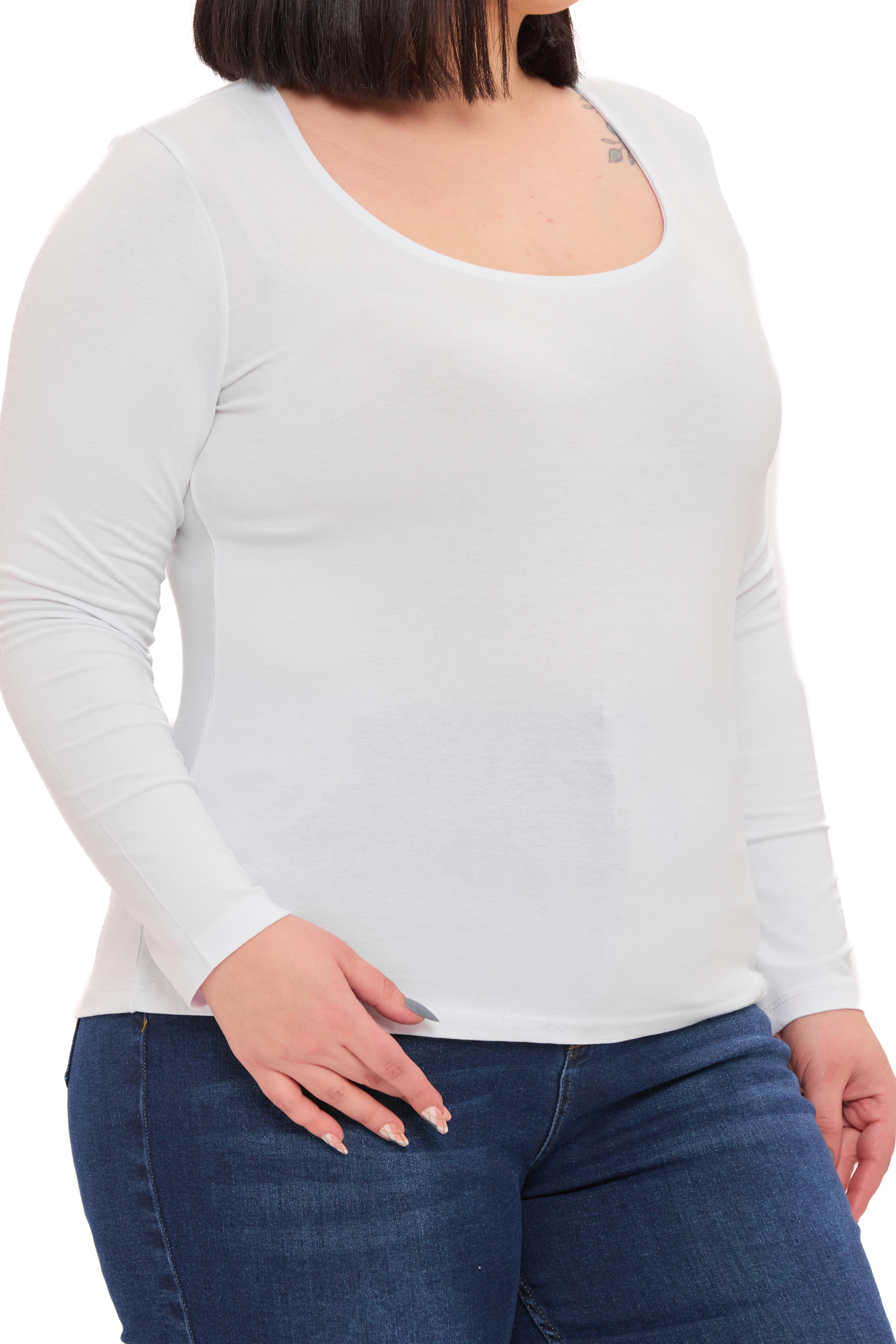 Body | TopDisentis Modest Büyük Beden U Yaka Uzun Kollu Viskon Beyaz BodyDISENTIS MODESTBüyük Beden U Yaka Uzun Kollu Viskon Beyaz Body