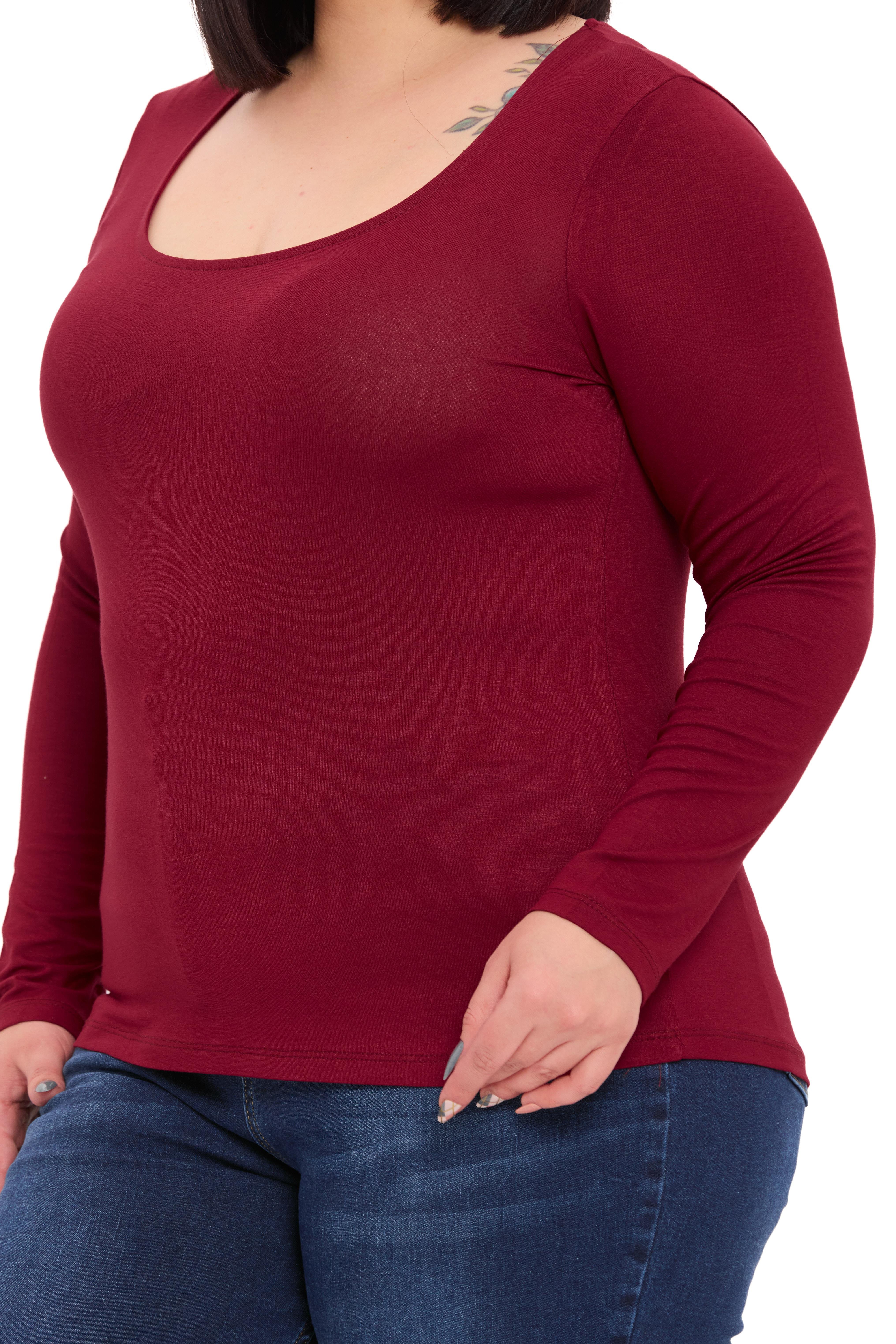 Body | TopDisentis Modest Büyük Beden U Yaka Uzun Kollu Viskon Bordo BodyDISENTIS MODESTBüyük Beden U Yaka Uzun Kollu Viskon Bordo Body