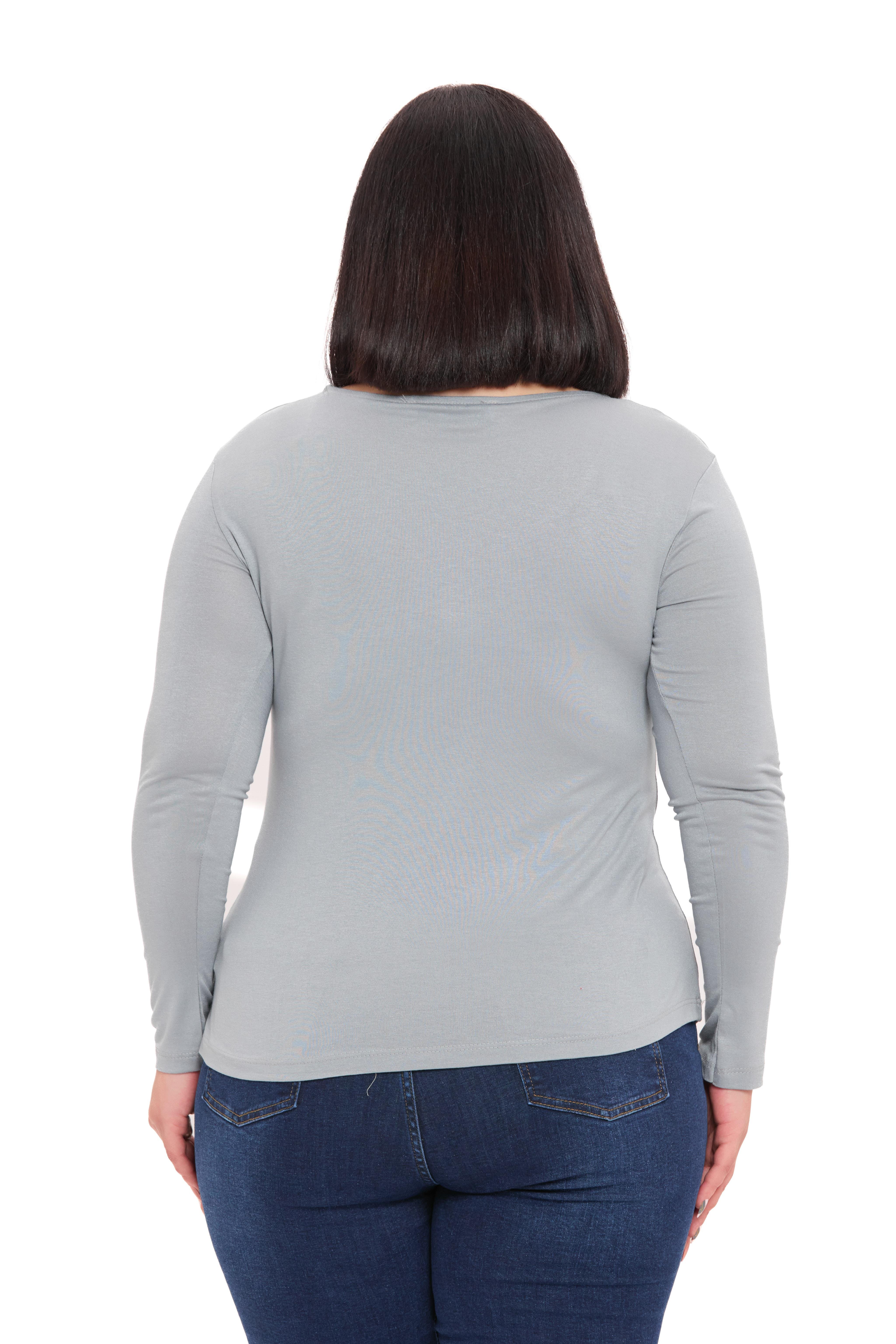 Body | TopDisentis Modest Büyük Beden U Yaka Uzun Kollu Viskon Açık Gri BodyDISENTIS MODESTBüyük Beden U Yaka Uzun Kollu Viskon Açık Gri Body