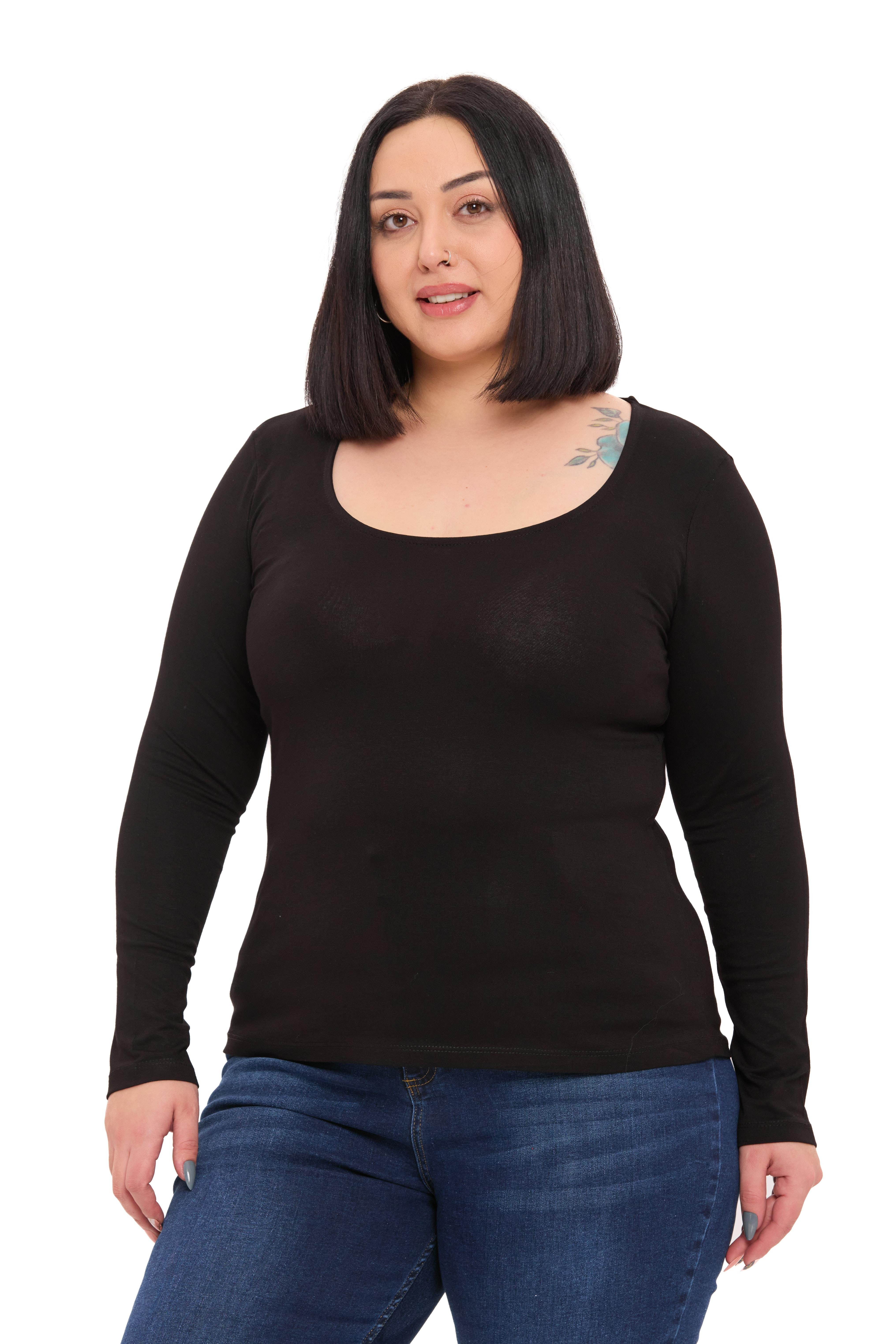 Body | TopDisentis Modest Büyük Beden U Yaka Uzun Kollu Viskon Siyah BodyDISENTIS MODESTBüyük Beden U Yaka Uzun Kollu Viskon Siyah Body