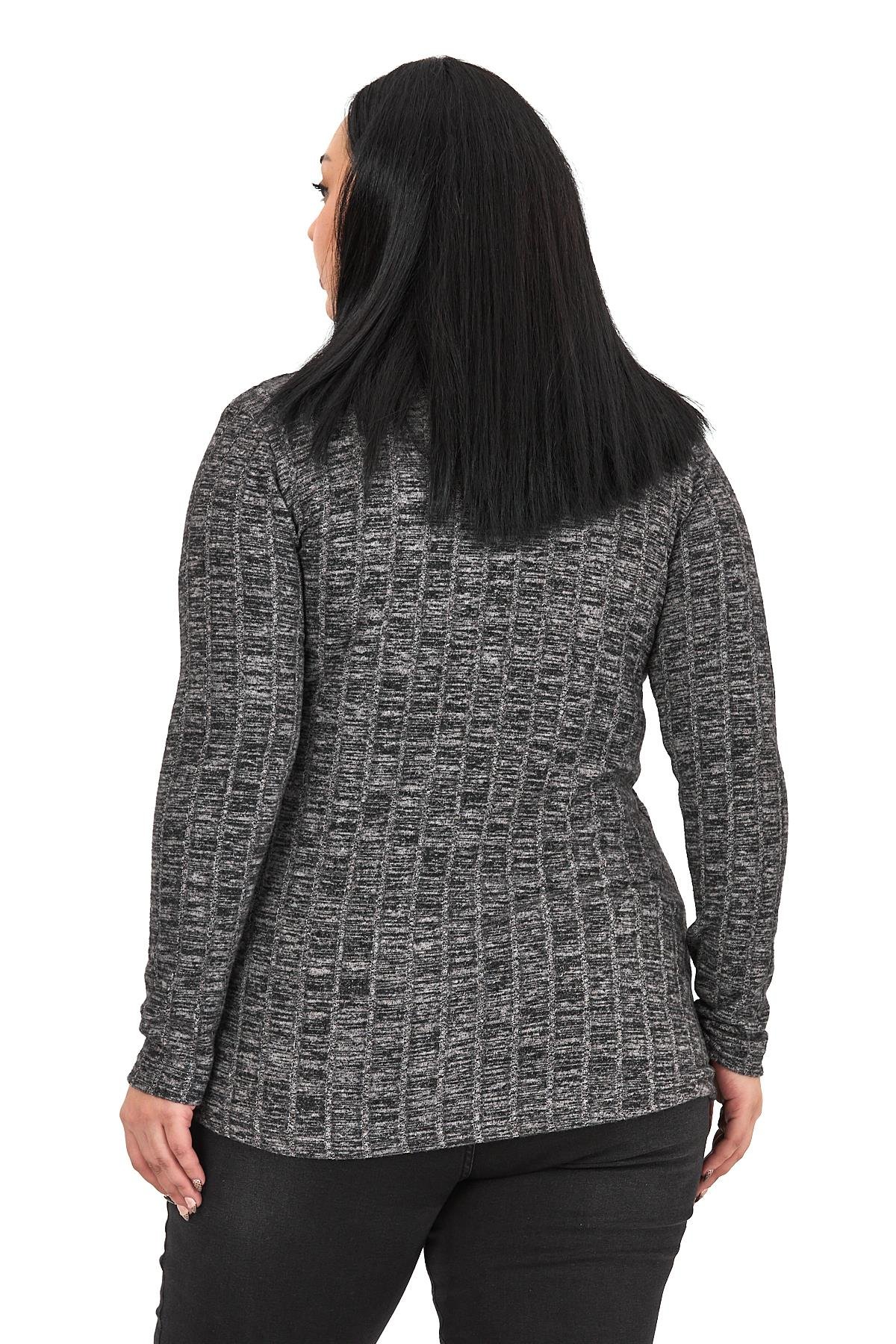 Body | TopDisentis Modest Büyük Beden Yarım Balıkçı Uzun Kollu Triko Çizgili Siyah BodyDISENTIS MODESTBüyük Beden Yarım Balıkçı Uzun Kollu Triko Çizgili Siyah Body