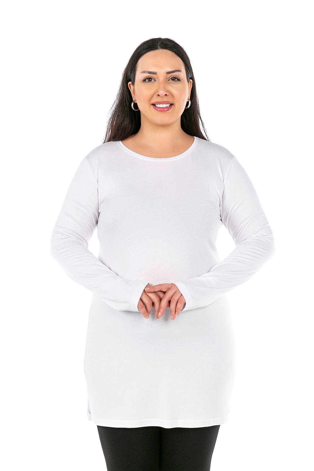 Body | TopBüyük Beden Yuvarlak Yaka Uzun Kollu Viskon Uzun Beyaz BodydisentisBüyük Beden Yuvarlak Yaka Uzun Kollu Viskon Uzun Beyaz Body